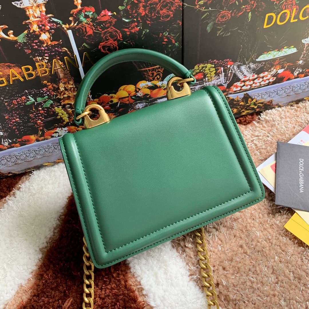 Dolce & Gabbana Small Devotion bag in smooth calfskin in Green High