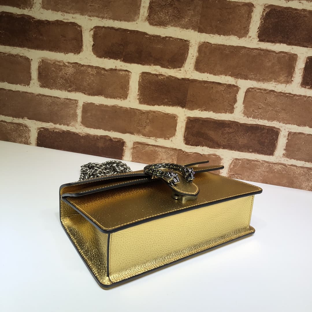 DIONYSUS MEDIUM RECTANGULAR BAG 499623 Leather Gold high