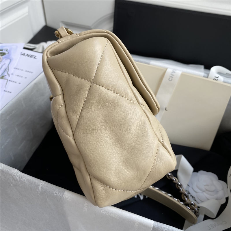 Chanel 19 Flap Bag Lambskin Beige High