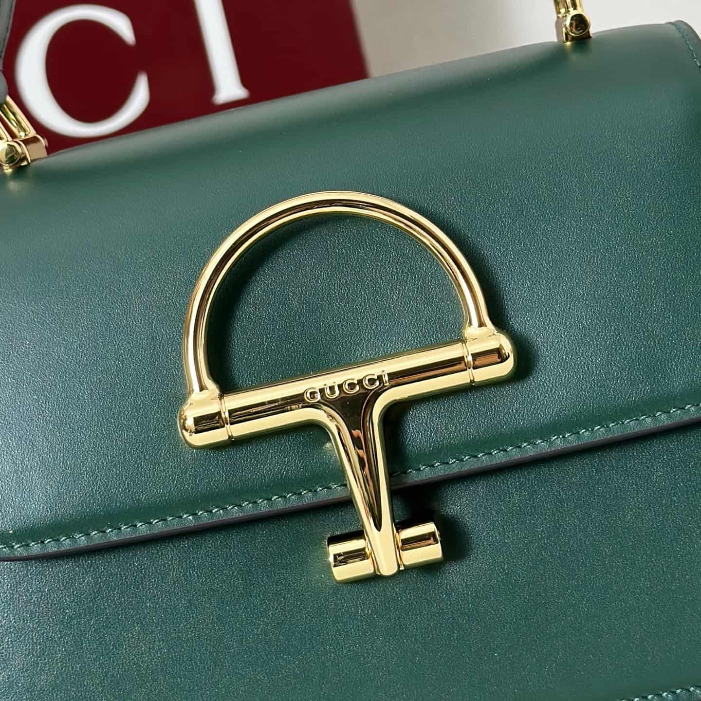 Gucci Siena small top handle bag 855536 Green High