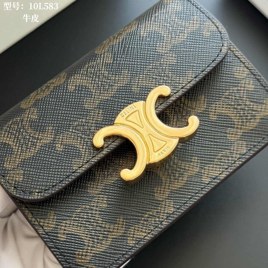 Celine Triomphe Flap Card Holder in Canvas High
