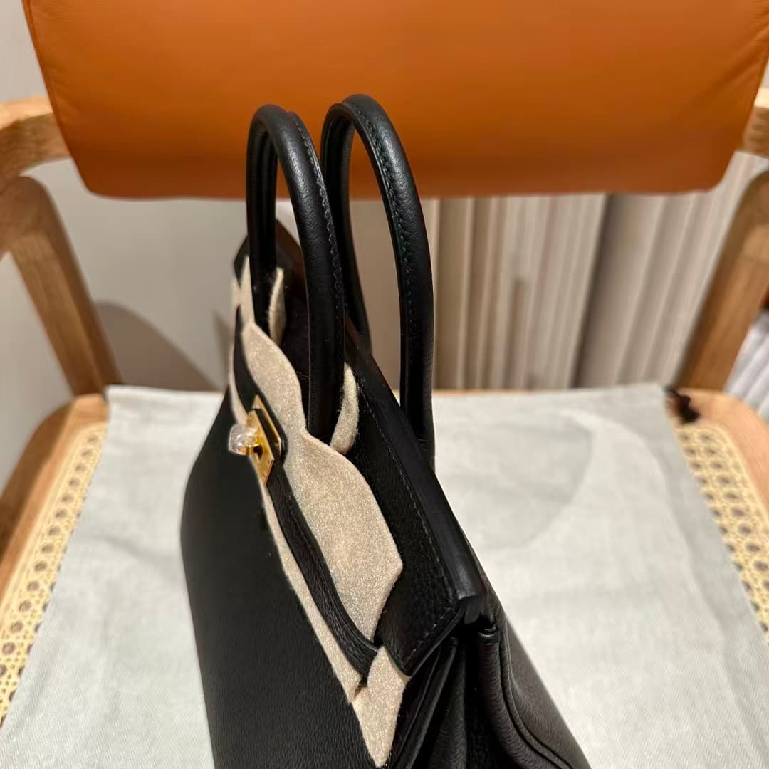 Hermes Birkin Sellier Bag 25/30/35cm Togo Leather Gold-Metal Black WAX High Customizing Style