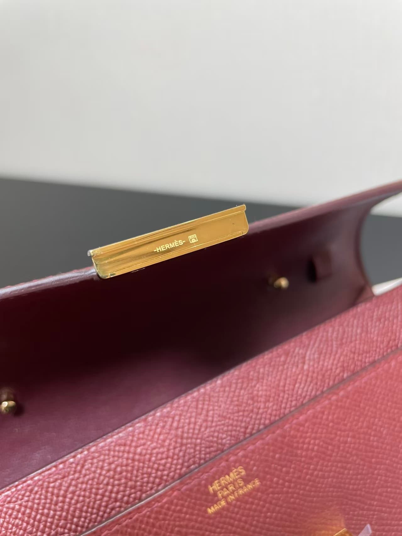 Hermes Constance Wallet To Go in Rouge H Wax High