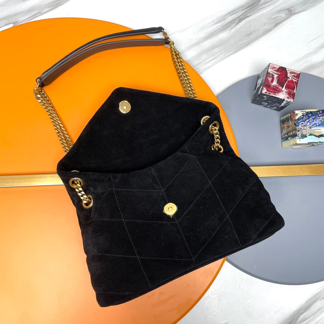 PUFFER SMALL in suede 577476 Black High