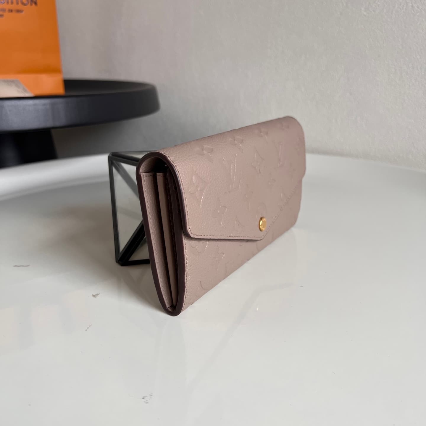 Louis Vuitton Sarah Wallet Touterelle Beige Monogram Empreinte Leather M82256 High