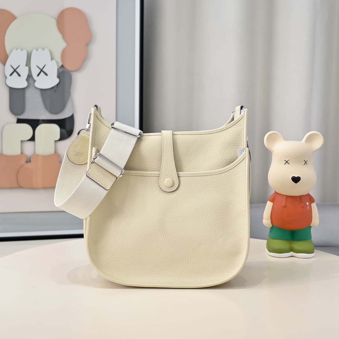 Hermes Evelyne III PM Bag Clemence Leather In Cream High