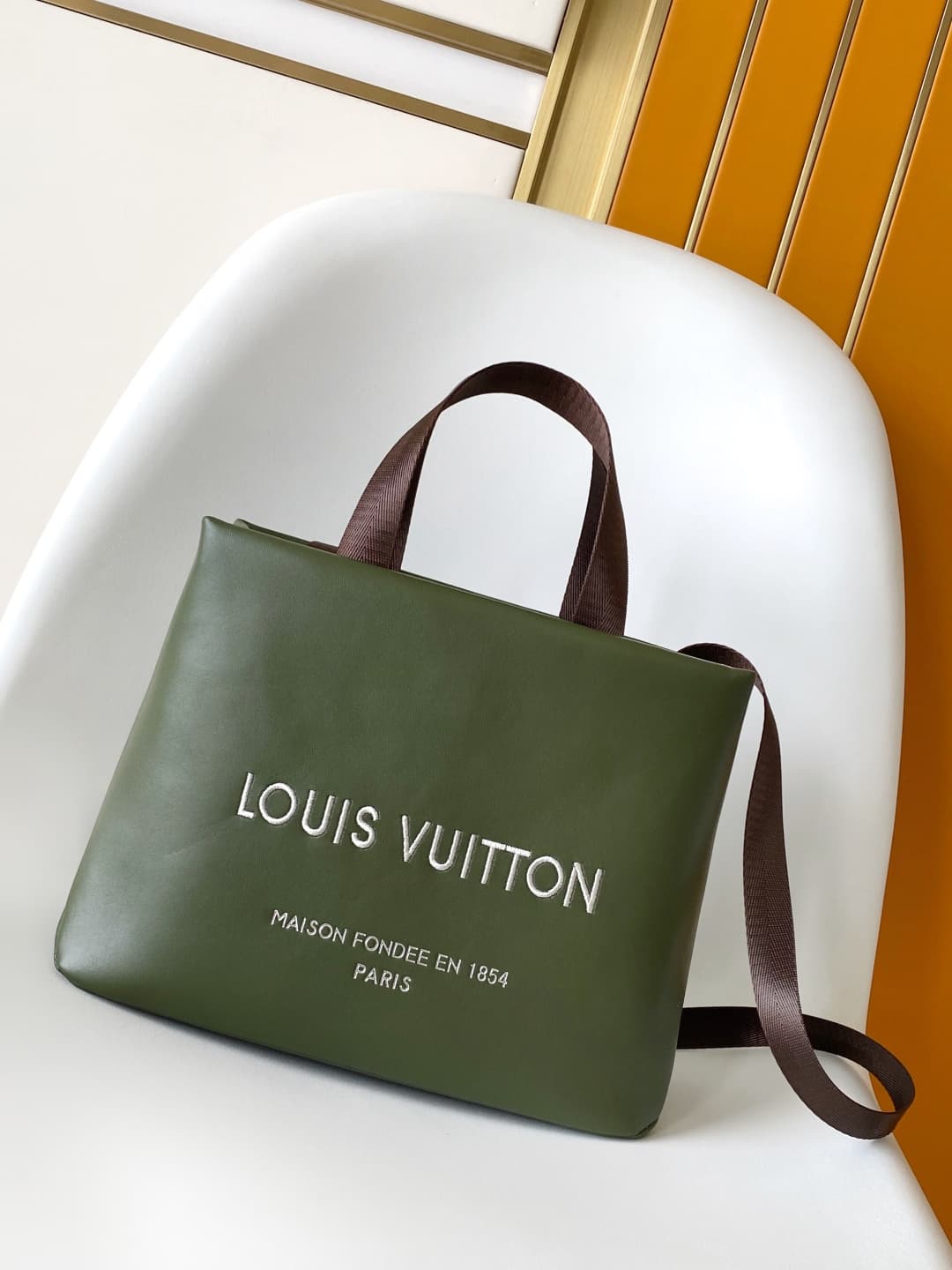 Louis Vuitton Mini Shopper Tote Green Cowhide leather M15238 High