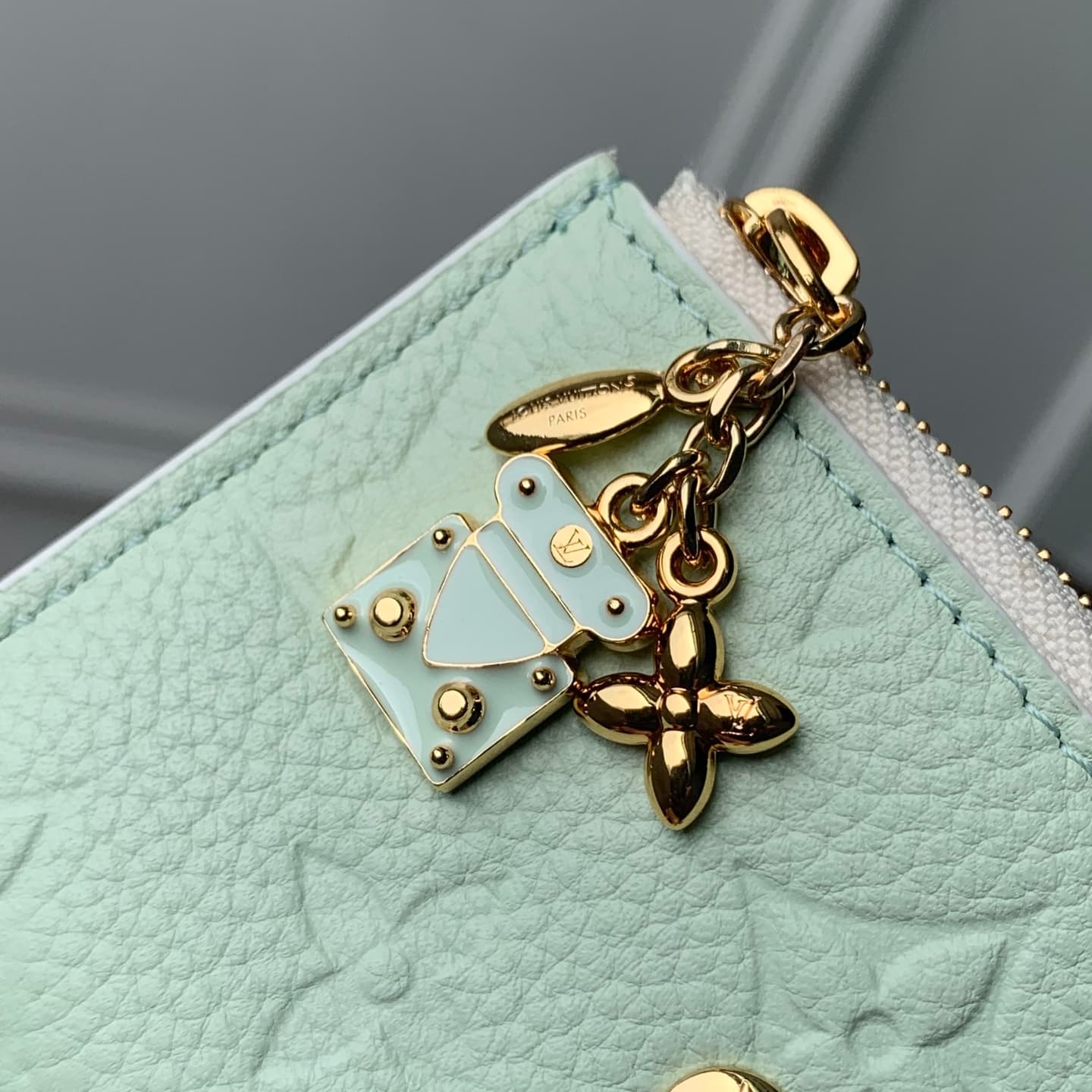 Louis Vuitton Rosalie Coin Purse Minty/Lily White Cowhide leather M29805 High