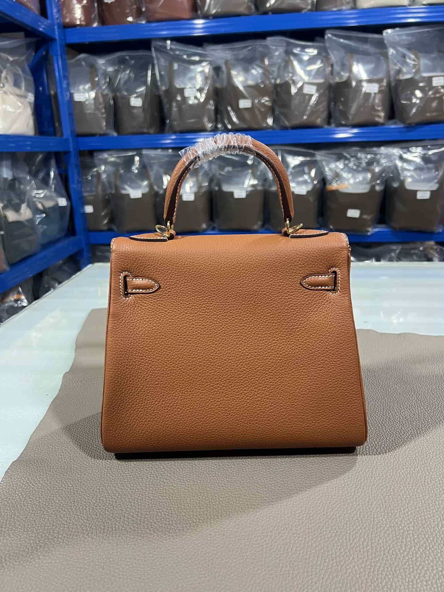 Hermes Kelly 25/28/32cm Retourne Bag Togo Leather In Gold WAX High