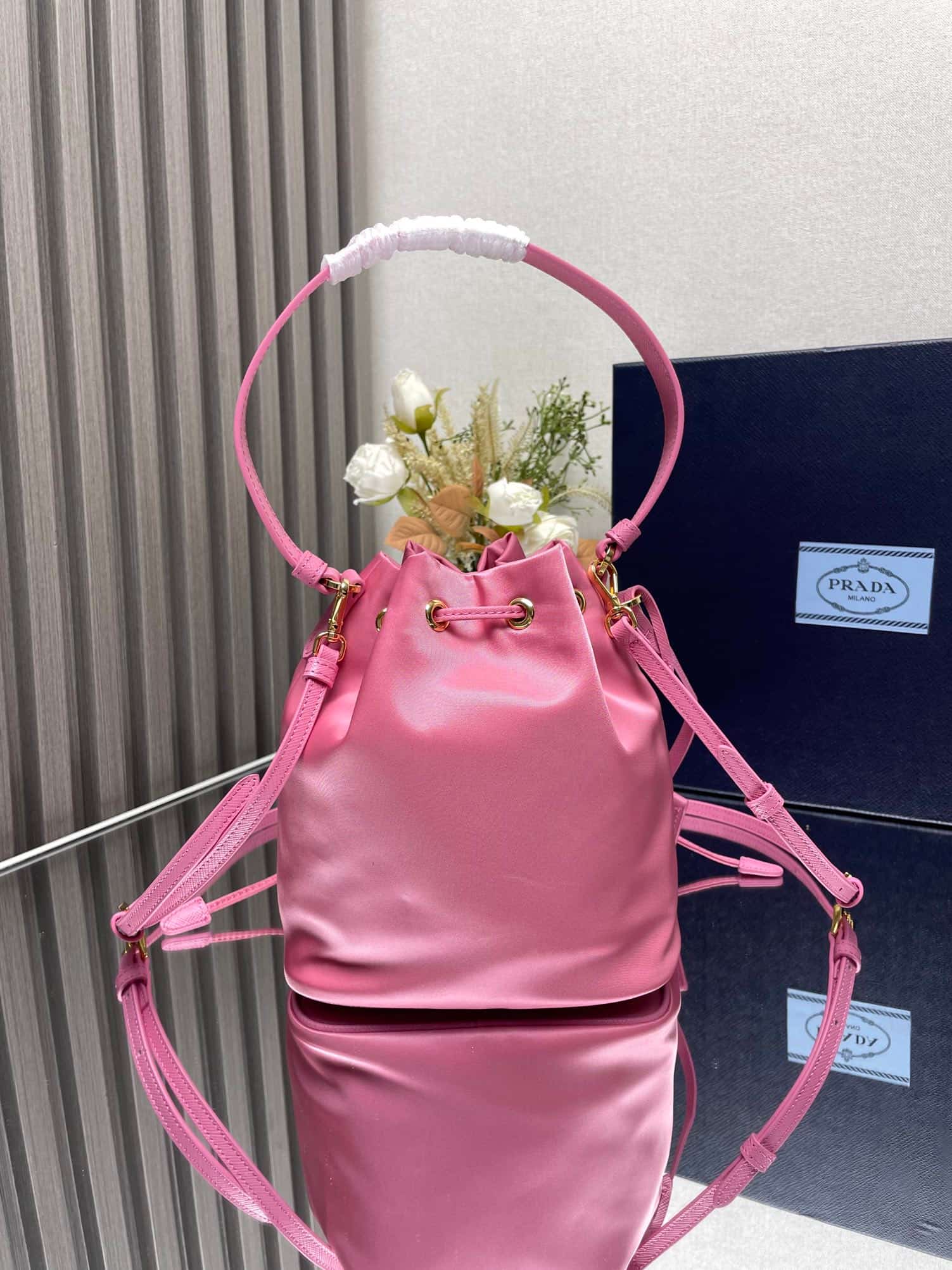 Prada Re-Edition 1978 Re-Nylon mini-bag 1BE067 Begonia Pink High