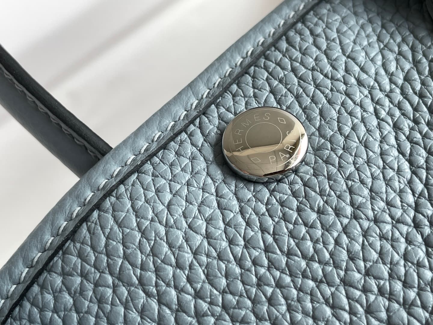 Hermes Garden Party 23 bag in Blue Lin Togo Leather WAX High