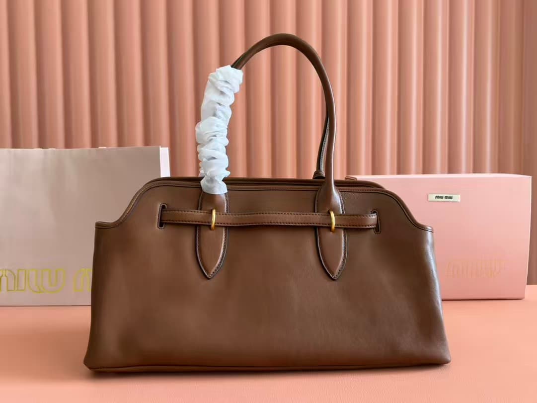 Miu Miu Aventure nappa leather bag 5BG310 Oak TOP