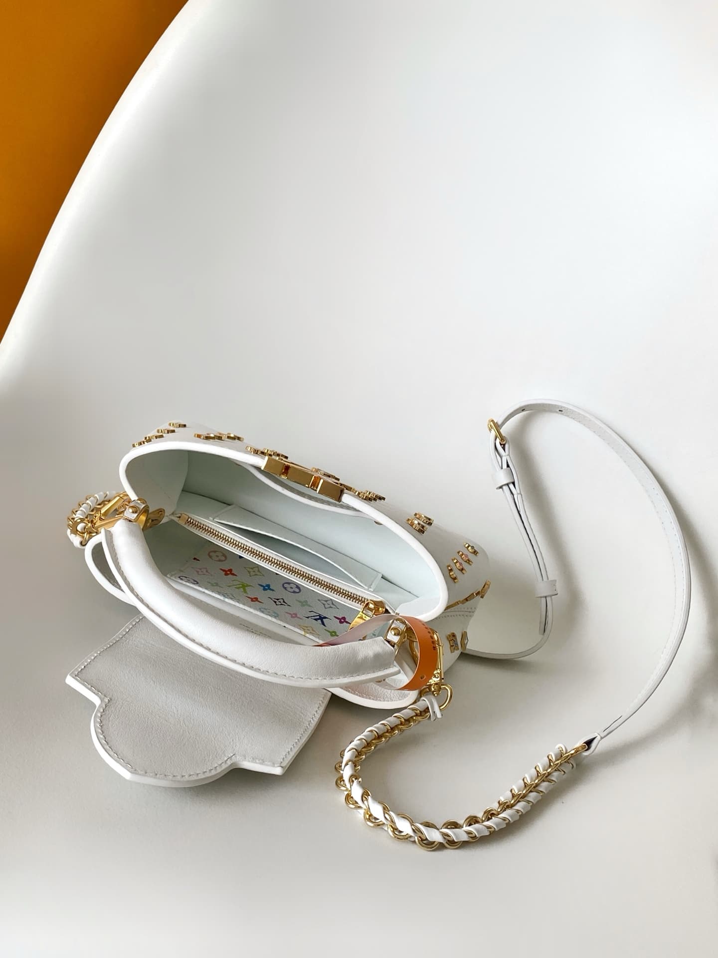 Louis Vuitton x TM Capucines East-West Mini Snow Cowhide leather M27636 TOP
