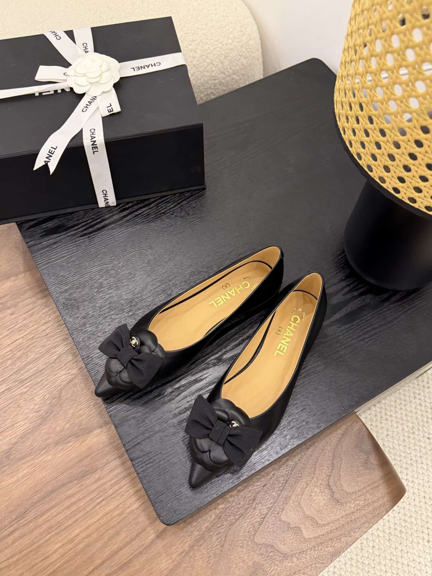 Chanel Lambskin Camellia Ballerina Flats shoes Women