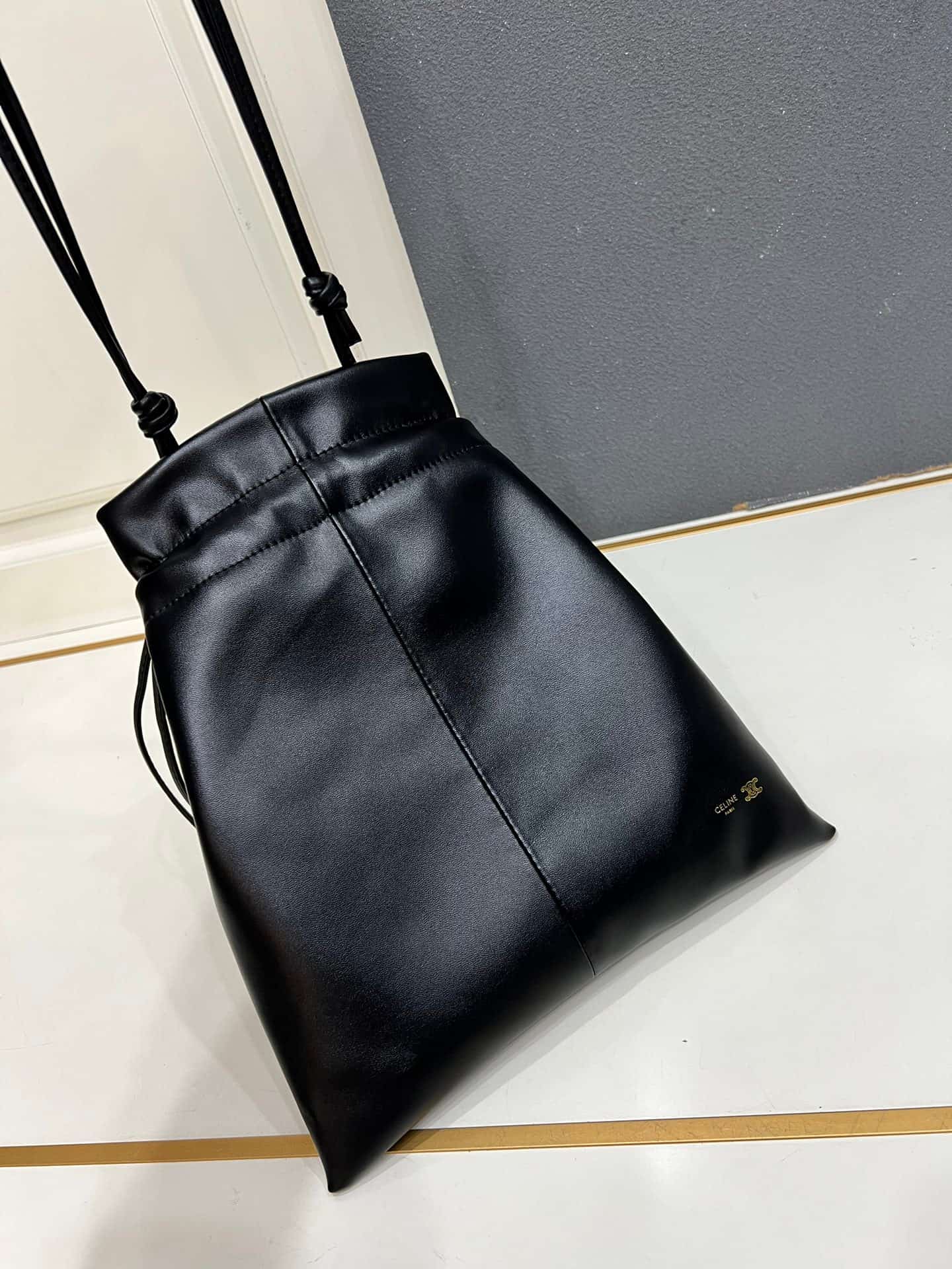 Celine SMALL CRYSTAL POUCH IN LAMBSKIN Black High