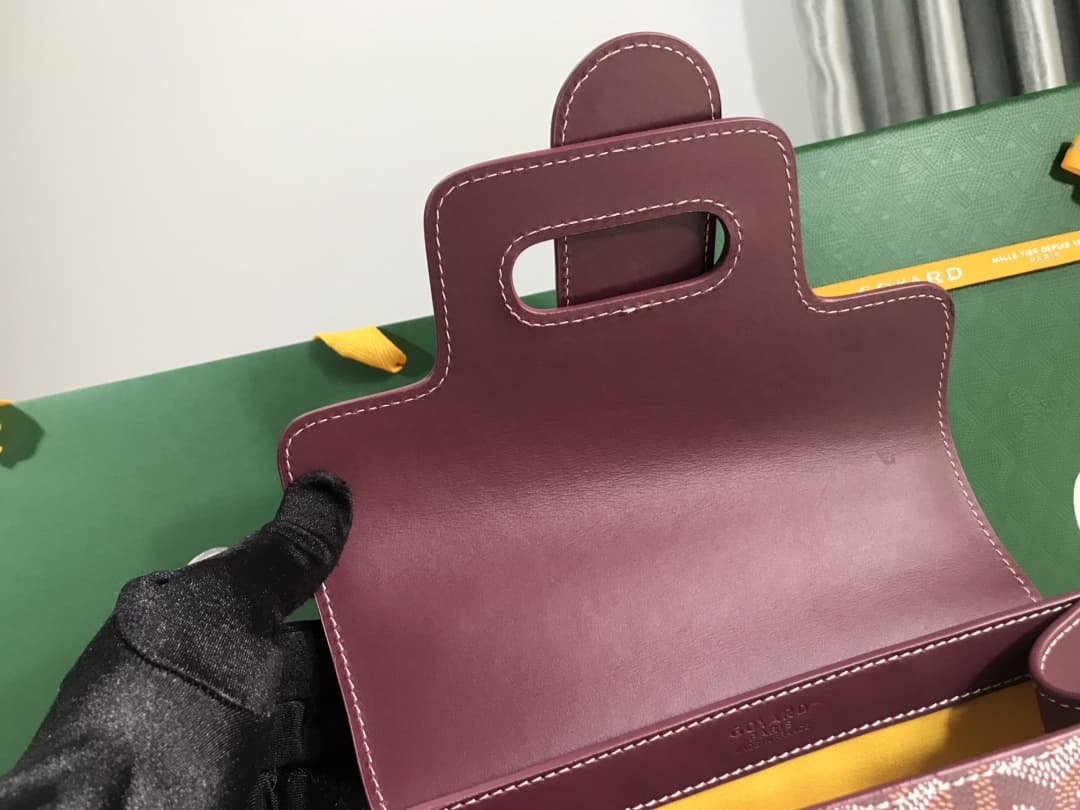Saïgon PM Bag Goyardine Canvas & Clamecy Cowhide Burgundy High