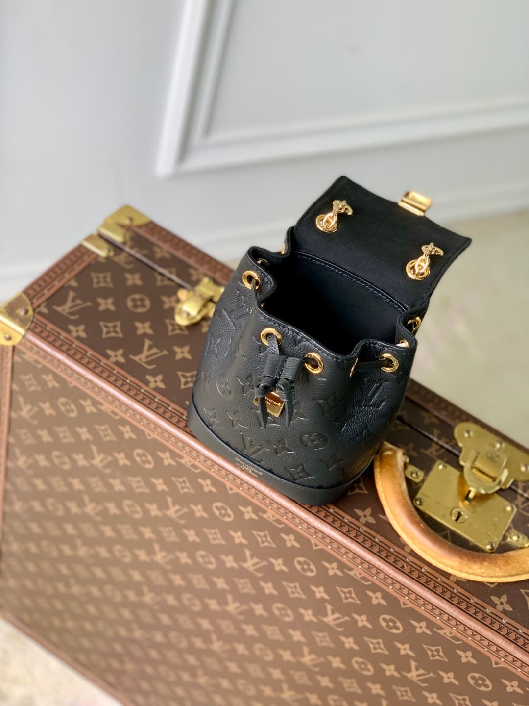 Louis Vuitton Nano Noé Backpack Monogram Empreinte Leather M14549 Black High