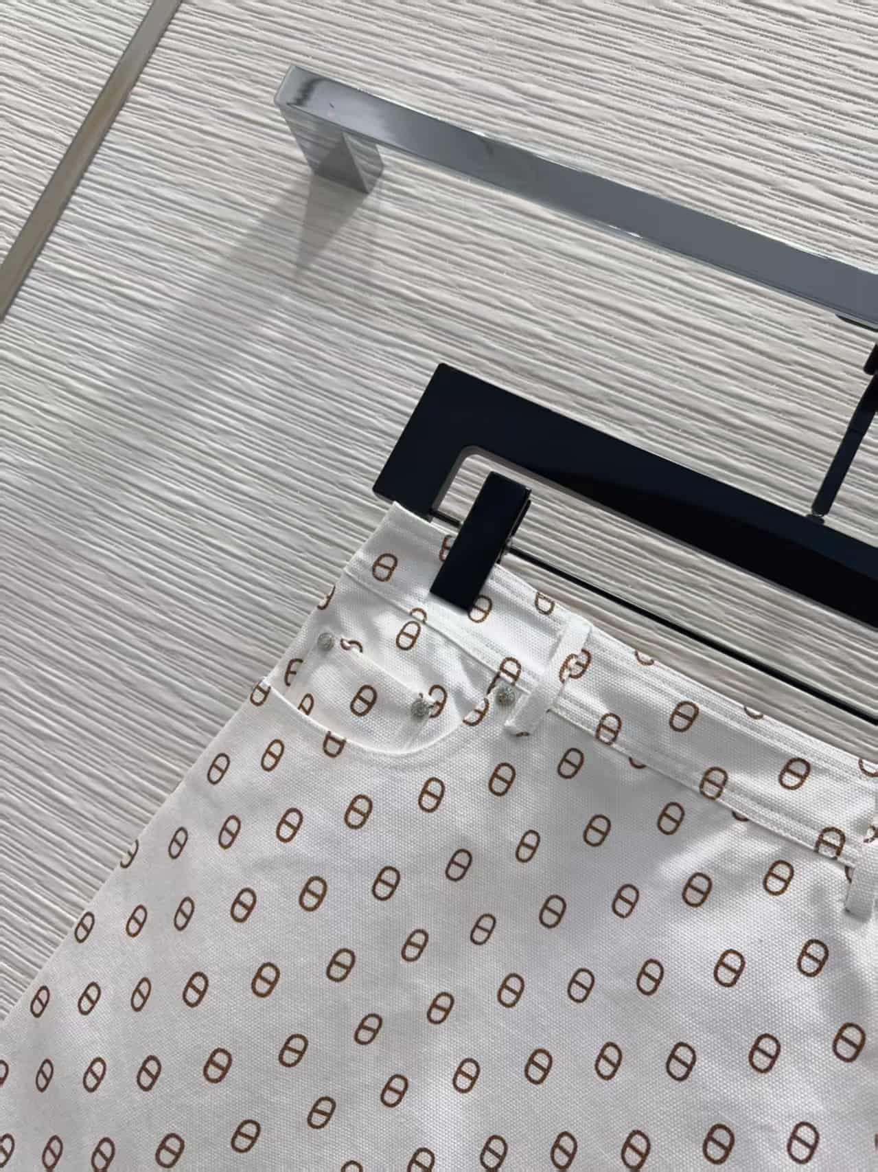 Hermès denim miniskirt in Chaine d'Ancre printed