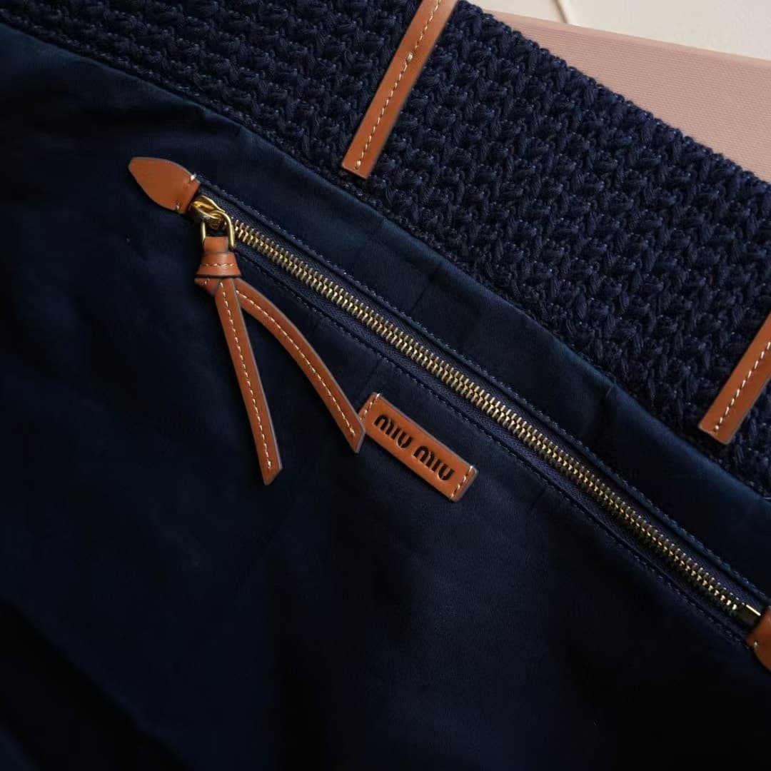 Miu Miu Woven fabric tote bag High