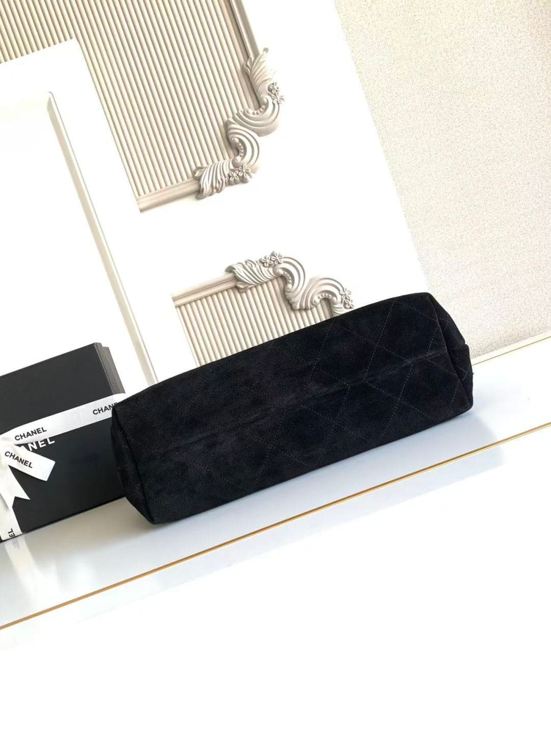 Chanel Hobo Bag Suede Calfskin& Gold-Tone Metal AS5978 Black A