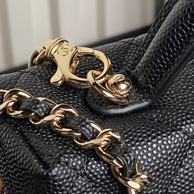 Chanel VANITY WITH CHAIN AP4407 Grained Calfskin & Gold-Tone Metal Black High