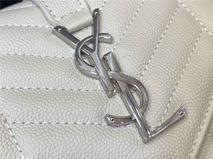 ENVELOPE SMALL BAG IN MIX MATELASSÉ GRAIN DE POUDRE EMBOSSED LEATHER White-Silver High