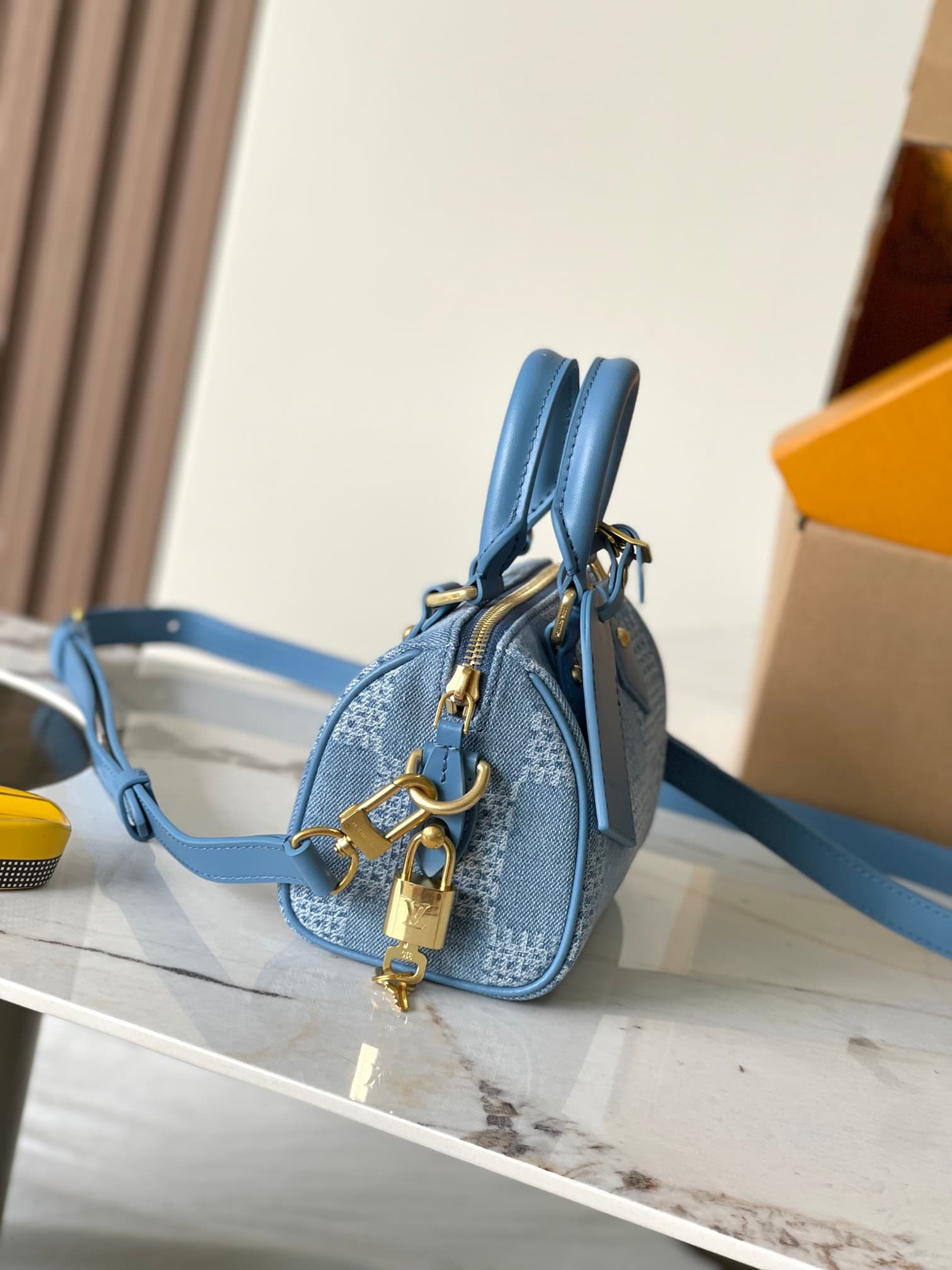 Louis Vuitton Speedy 18 Bandoulière Damier Denim Blue N00208 TOP