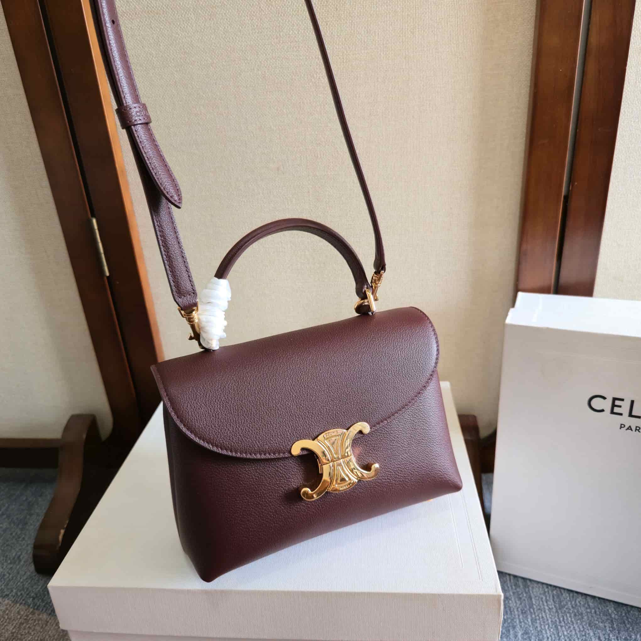 Celine Mini Nino bag in Dark Brown Supple Calfskin High