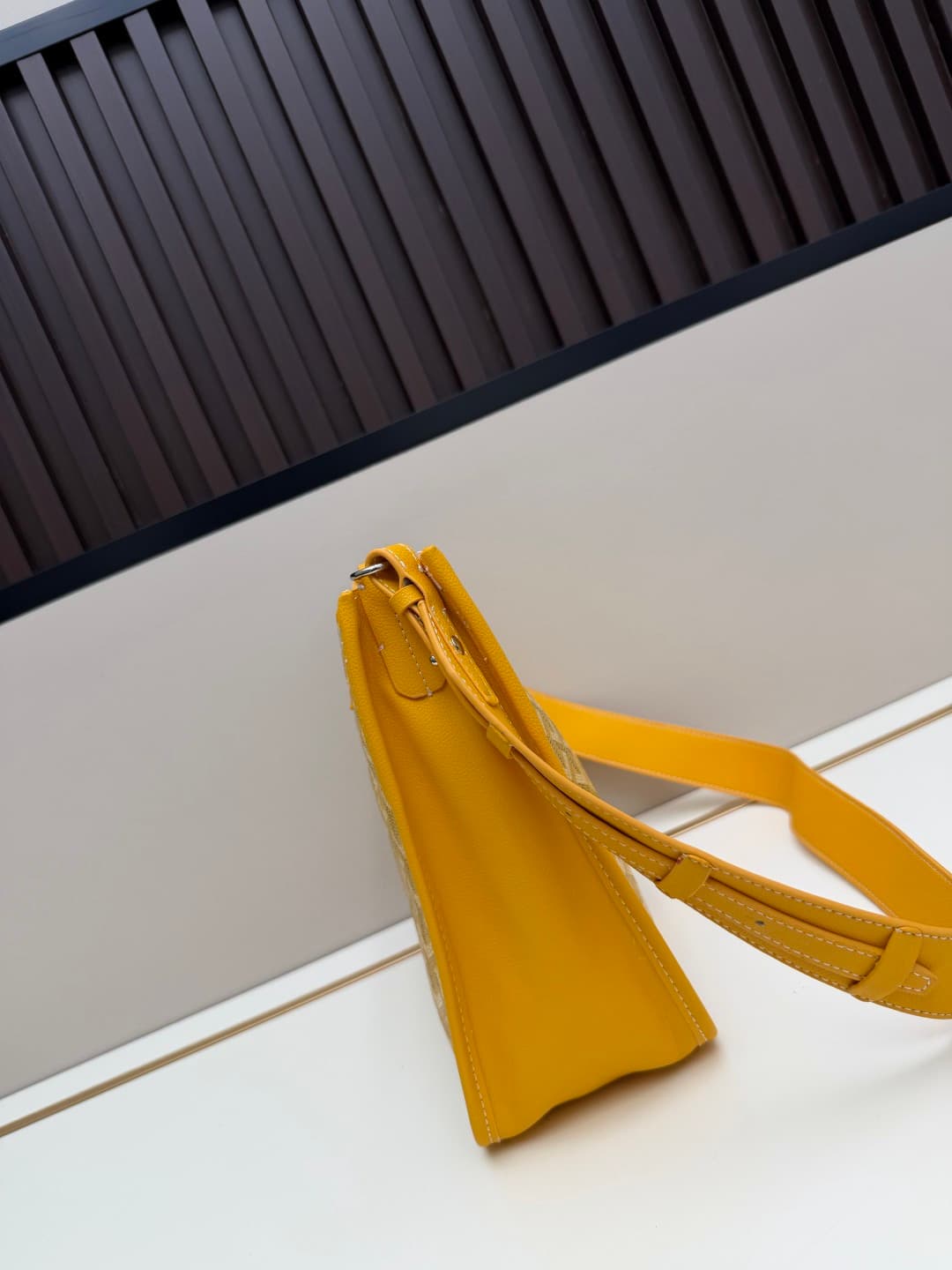 Goyard Musette PM bag in yellow Goyardine canvas Mid