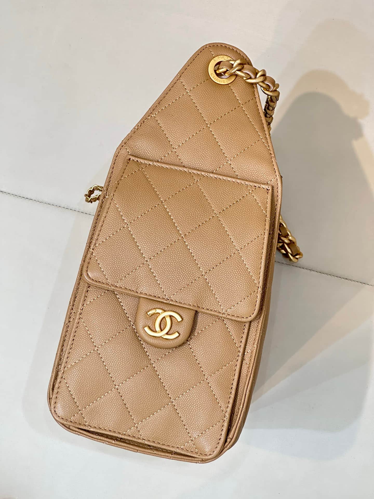 Chanel 25 Small Hobo handbag AS5293 Grained Calfskin & Gold-tone Metal Beige TOP