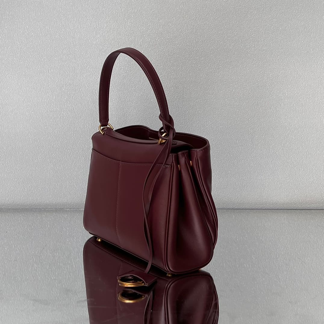 Balenciaga Rodeo Small Bag in Dark Burgundy Leather With Gold-Tone Metal TOP