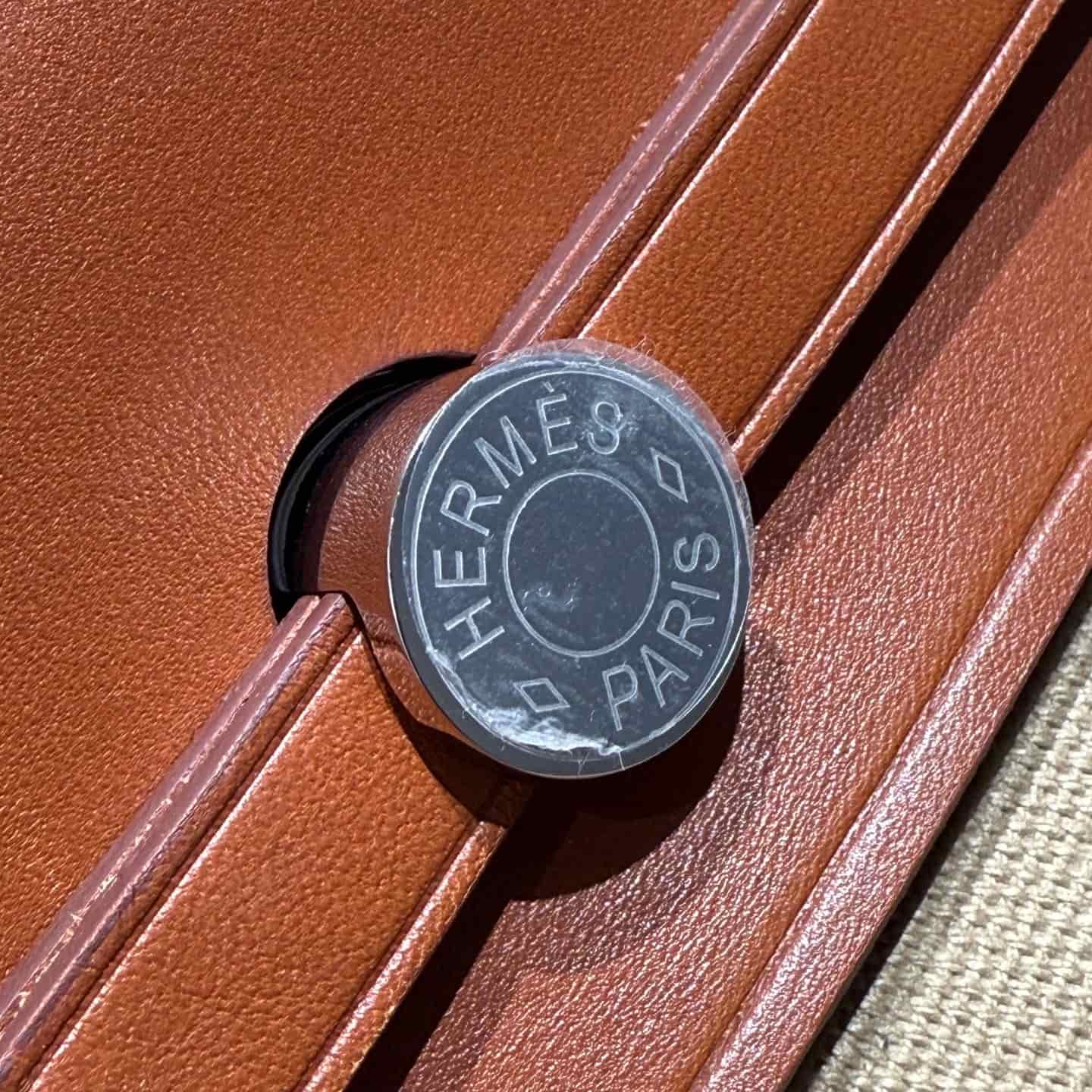 Hermes Herbag Zip Mini 20 bag Canvas and Leather Gold TOP