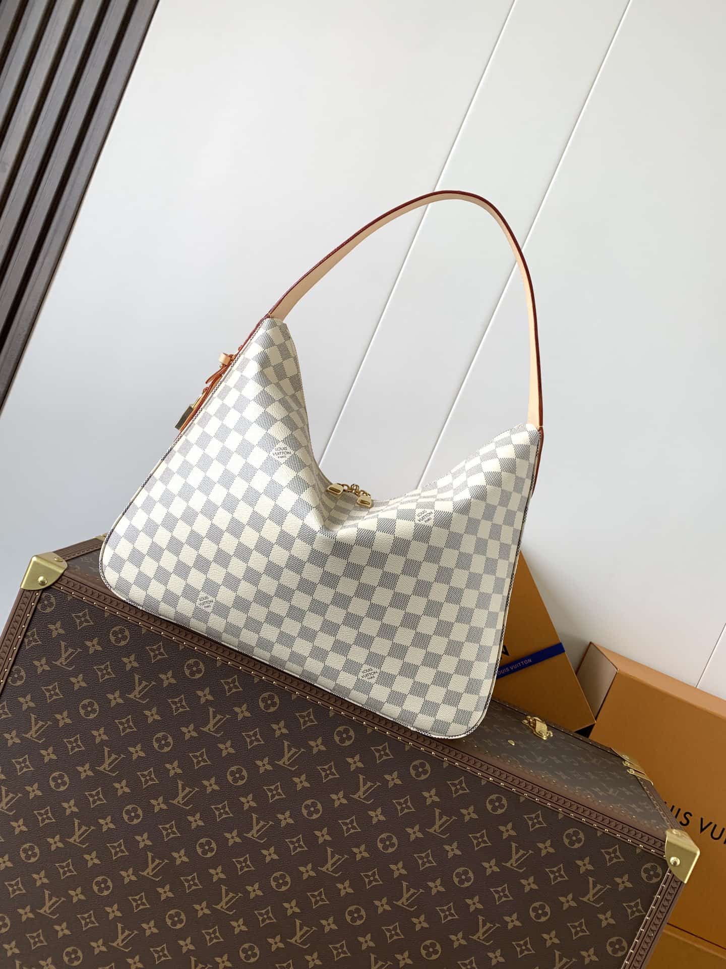 Louis Vuitton Slouchy MM Damier Azur Coated canvas N00126 High