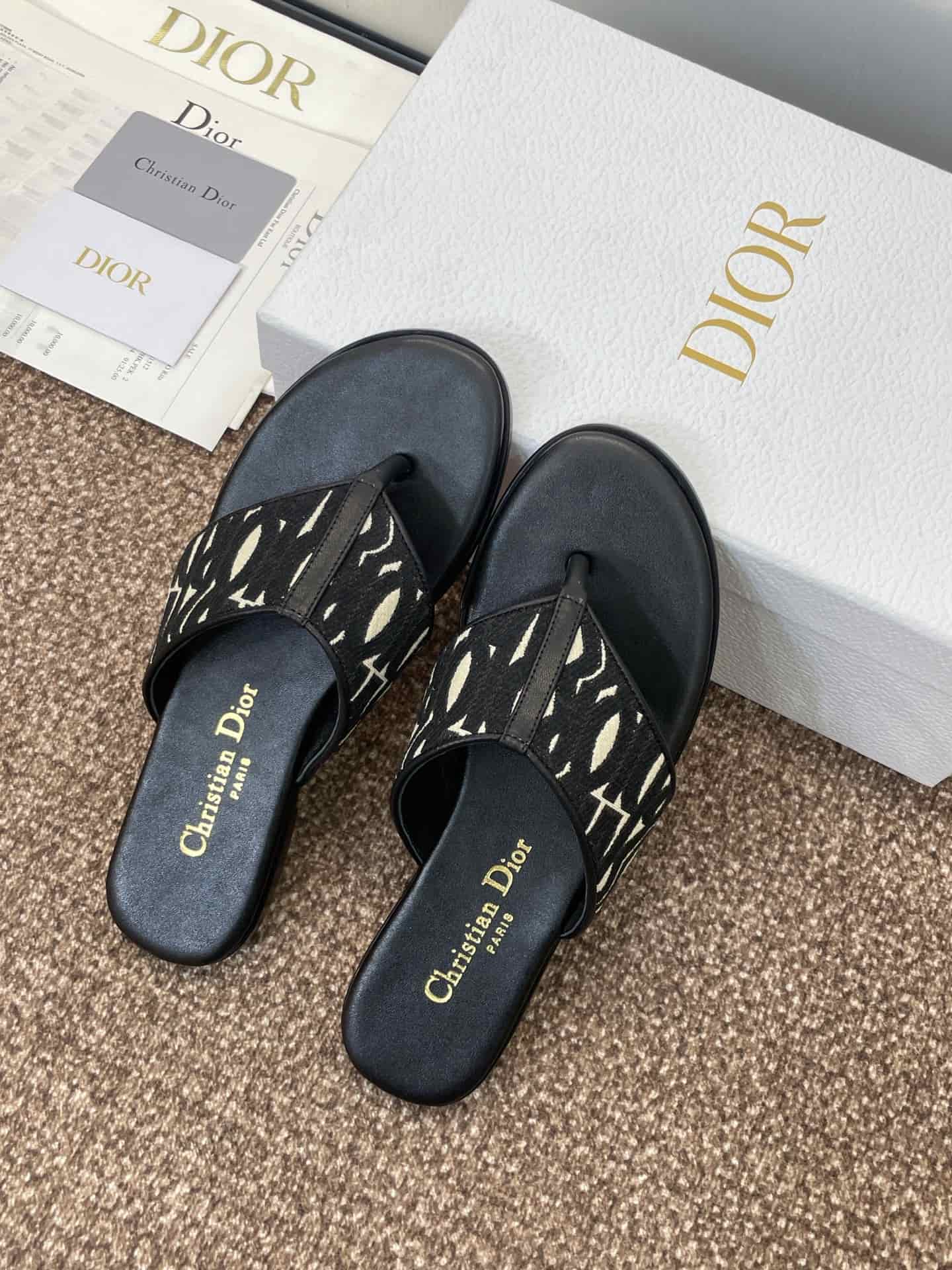 Dior Oblique Alias Flat Sandal Shoes Women