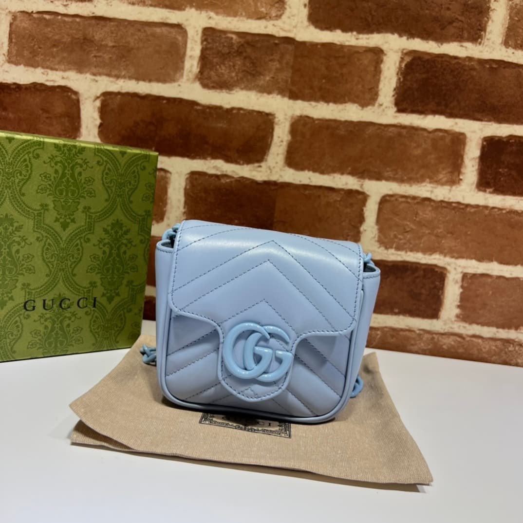 Gucci GG Marmont belt bag ‎739599 blue High