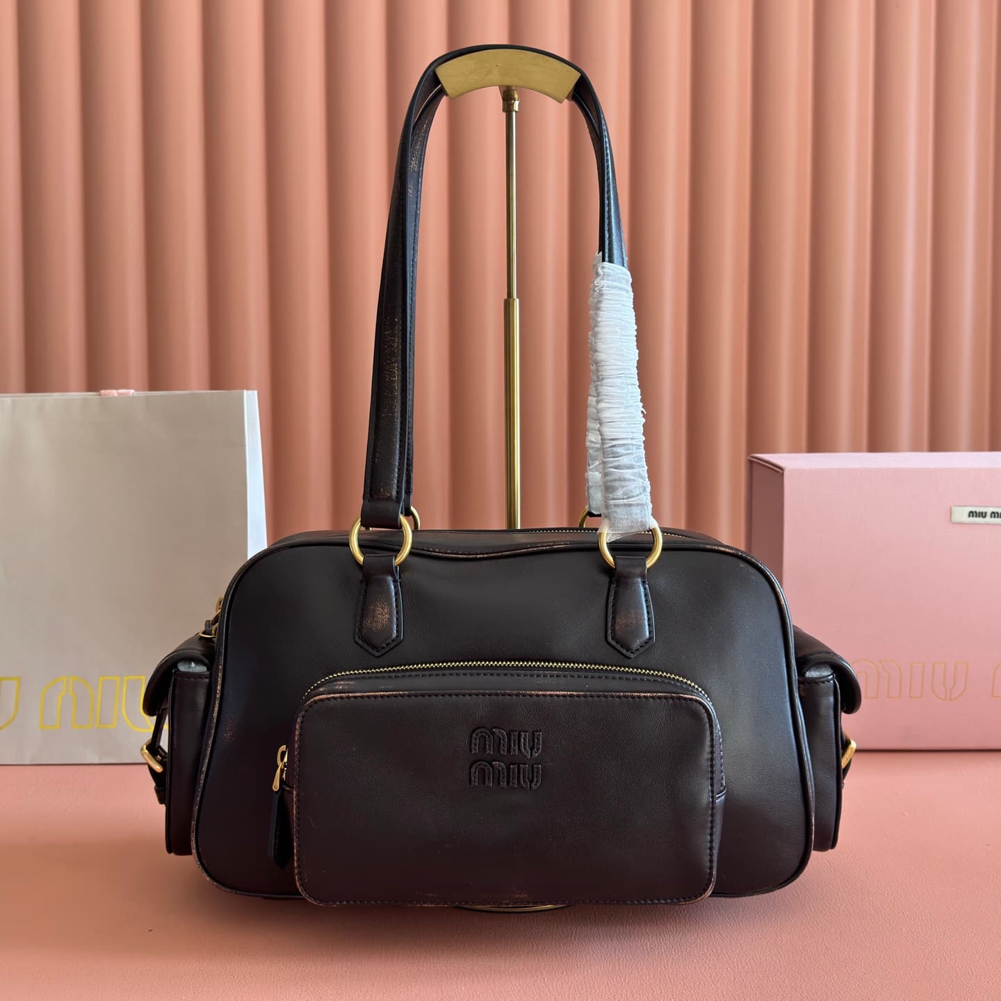 Miu Miu Pocket leather shoulder bag 5BB179 High
