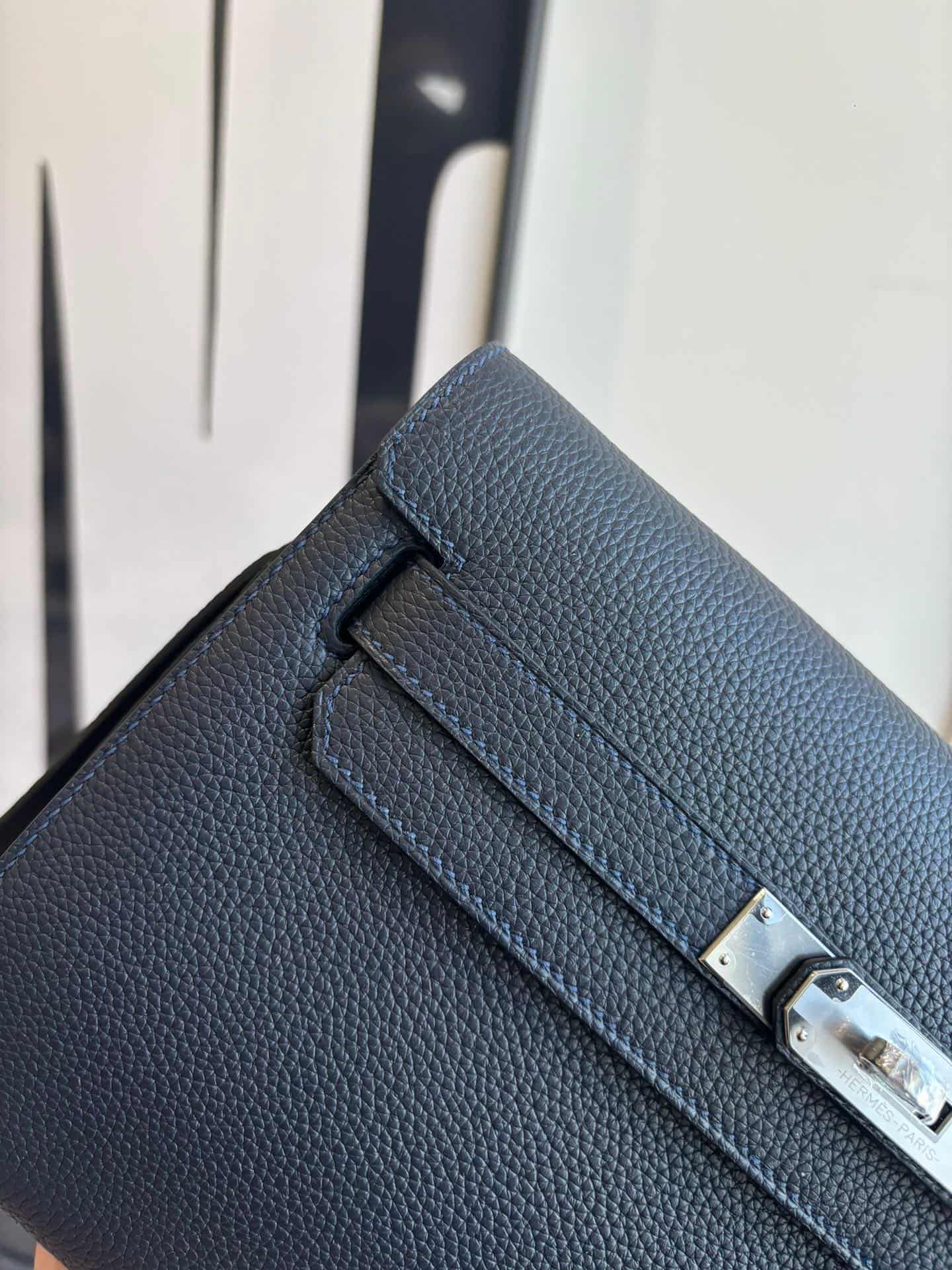 Hermes Kelly Depeches 25 Pouch Togo Leather WAX High