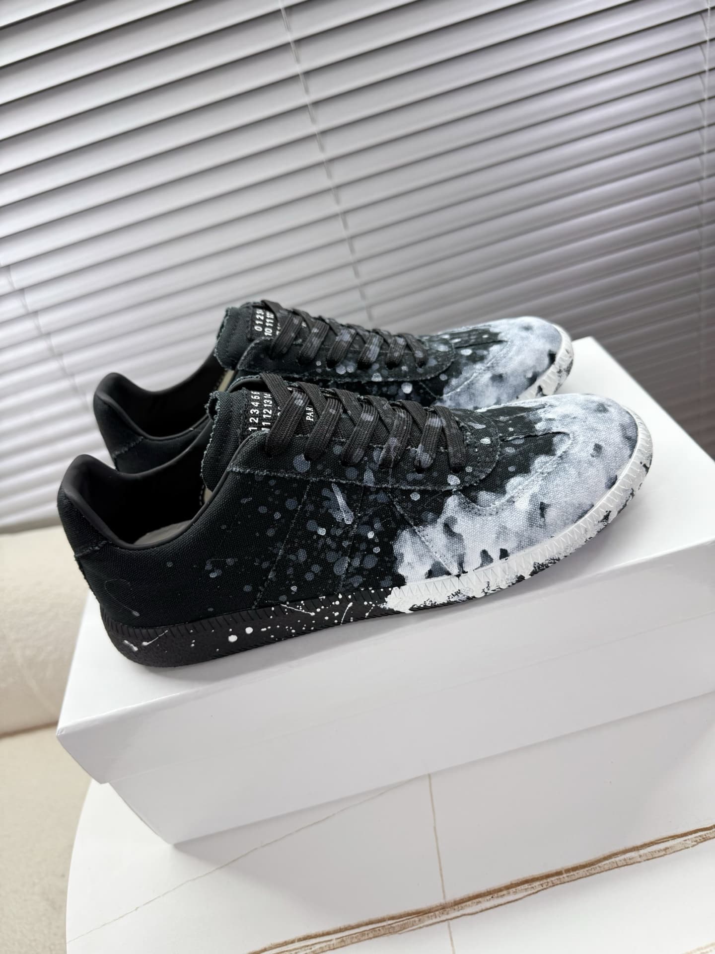 Maison Margiela Patent Leather Printed Sneaker shoes Men Women