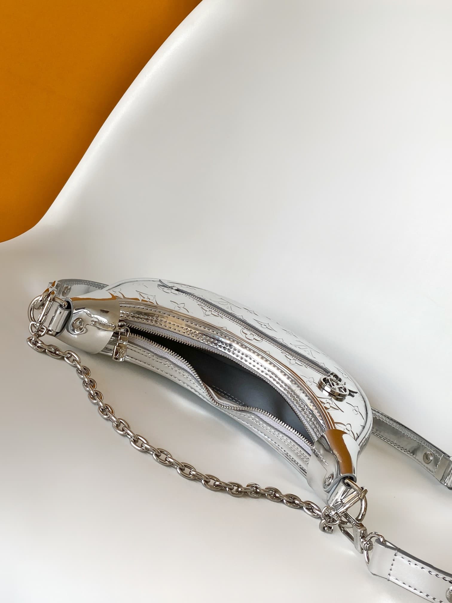 Louis Vuitton Loop Handbag Monogram Miroir Metallic Silver M11833 High