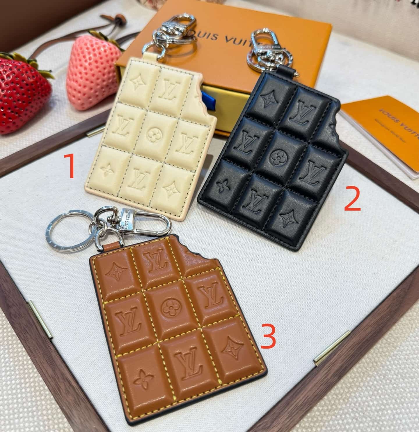 Louis Vuitton Chocolate Bar Key Holder and Bag Charm