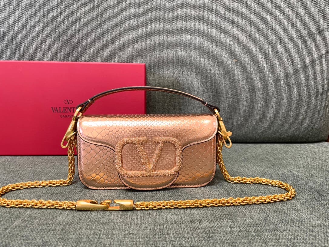Valentino Garavani MINILOC mini shoulder bag 1133S Calfskin Rose Gold High