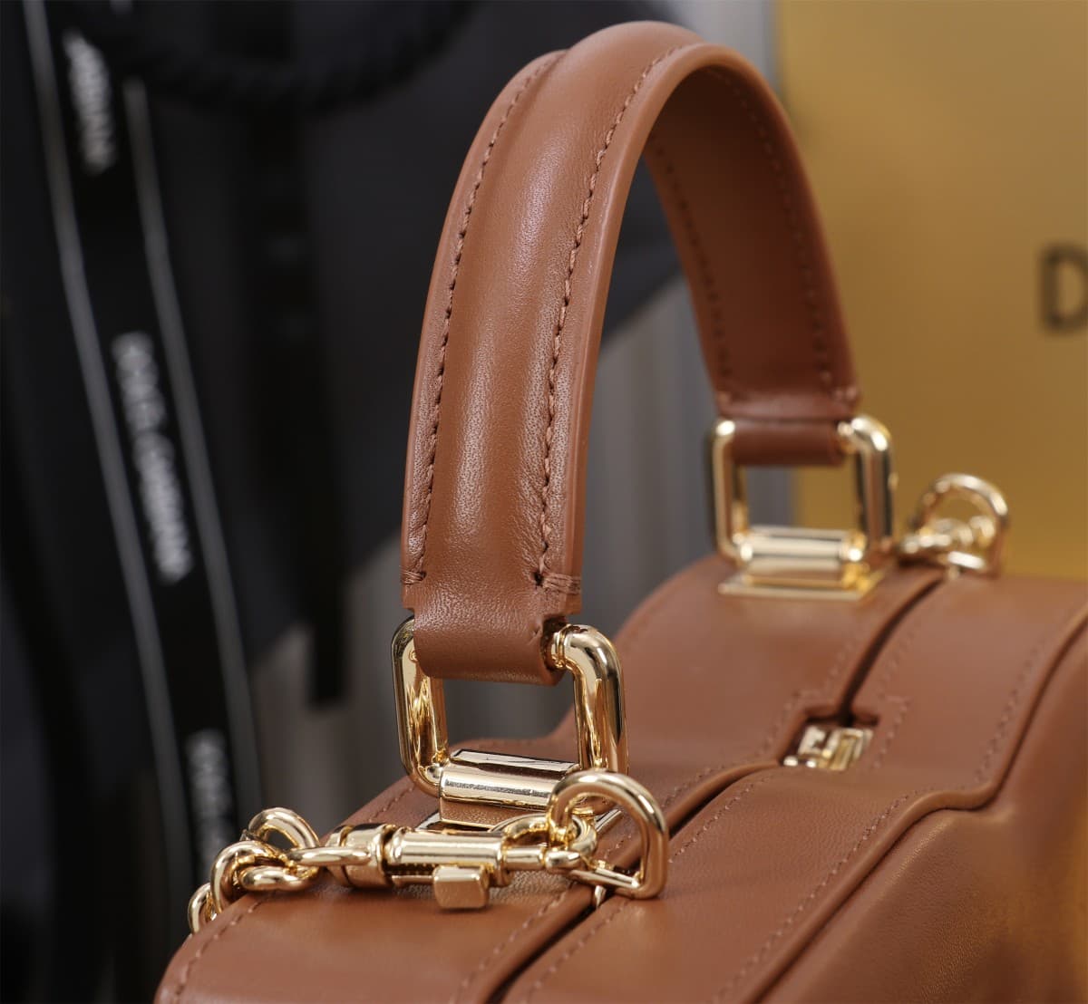 Dolce & Gabbana brown leather DG Logo handbag high