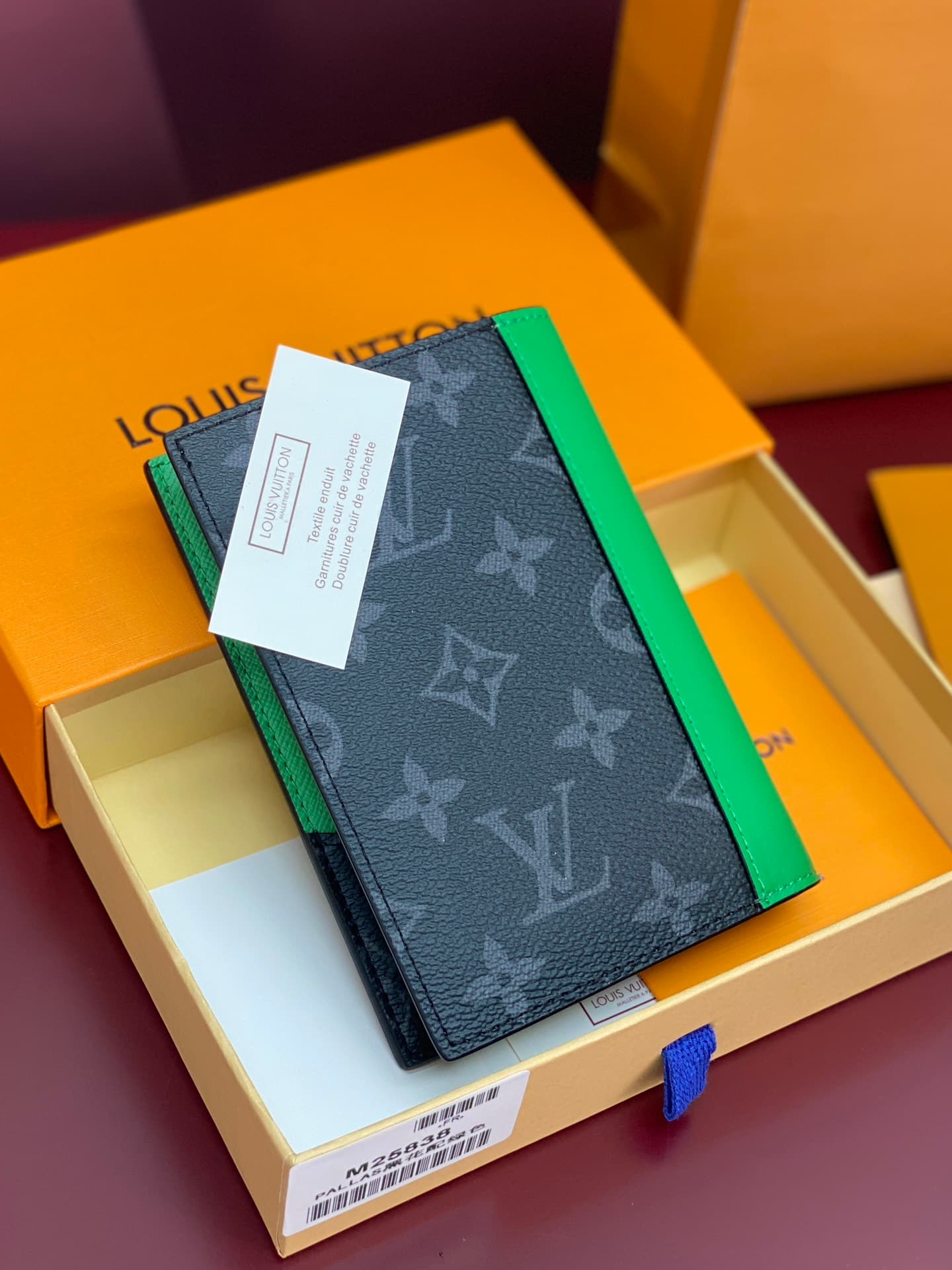 Louis Vuitton Passport Cover Monogram Eclipse coated canvas M25838 Bamboo Green High