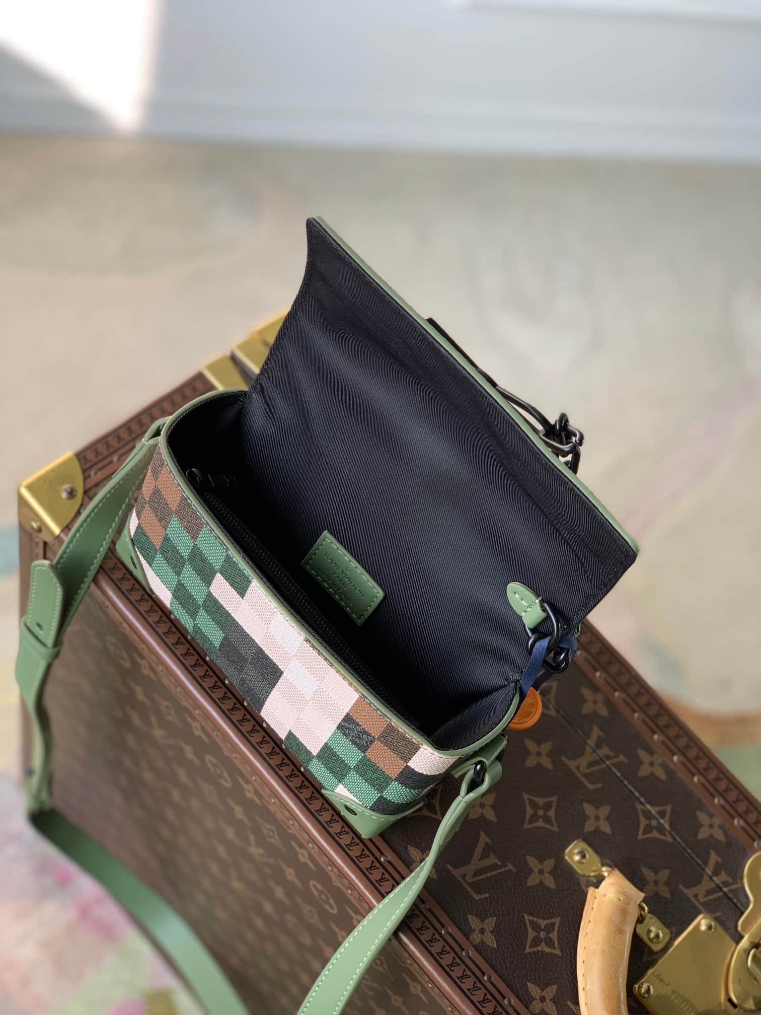 Louis Vuitton Steamer Wearable Wallet in Damoflage green coated canvas M83172 High