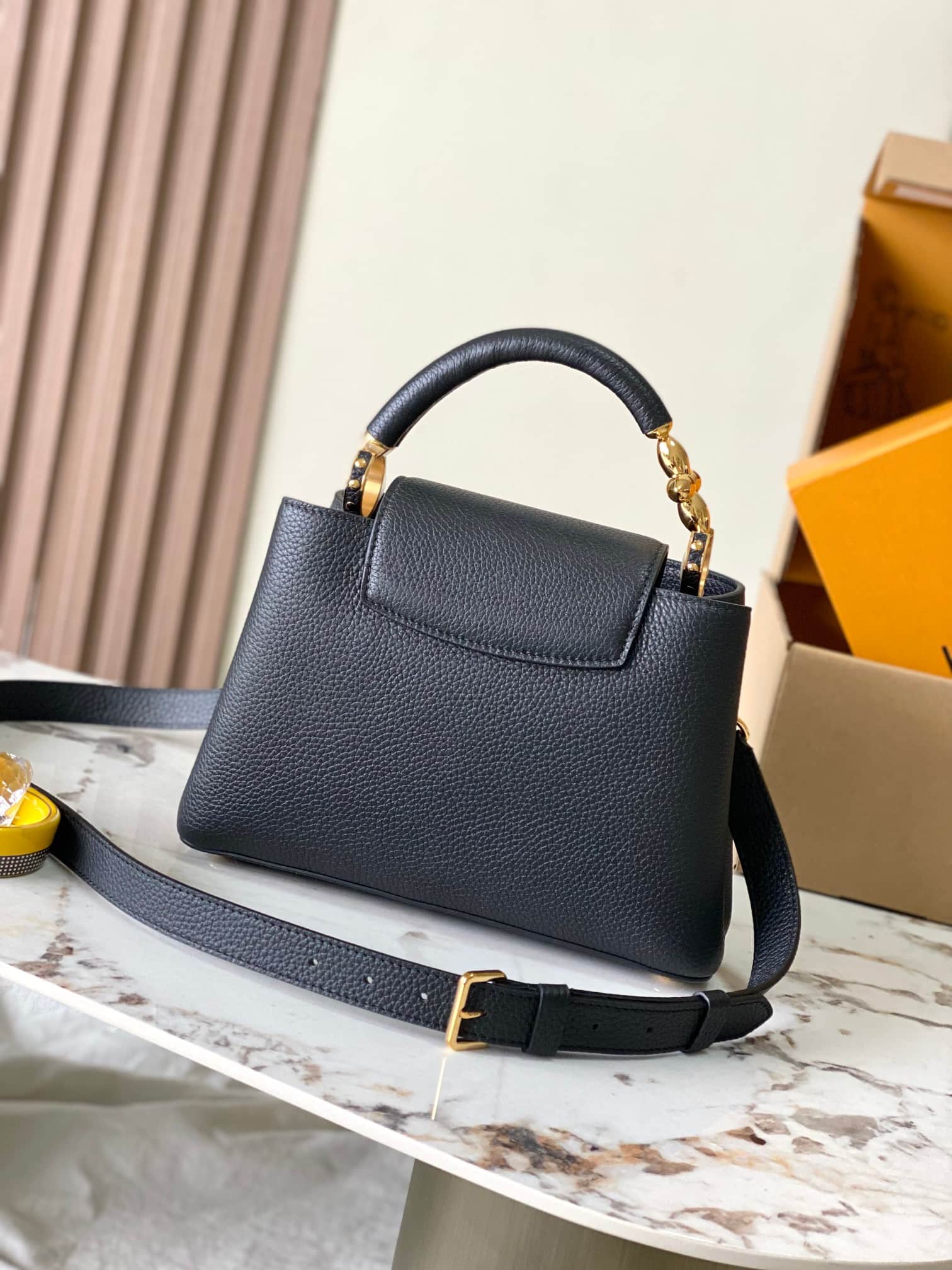 Louis Vuitton Capucines BB Taurillon Leather M24698 Black Top