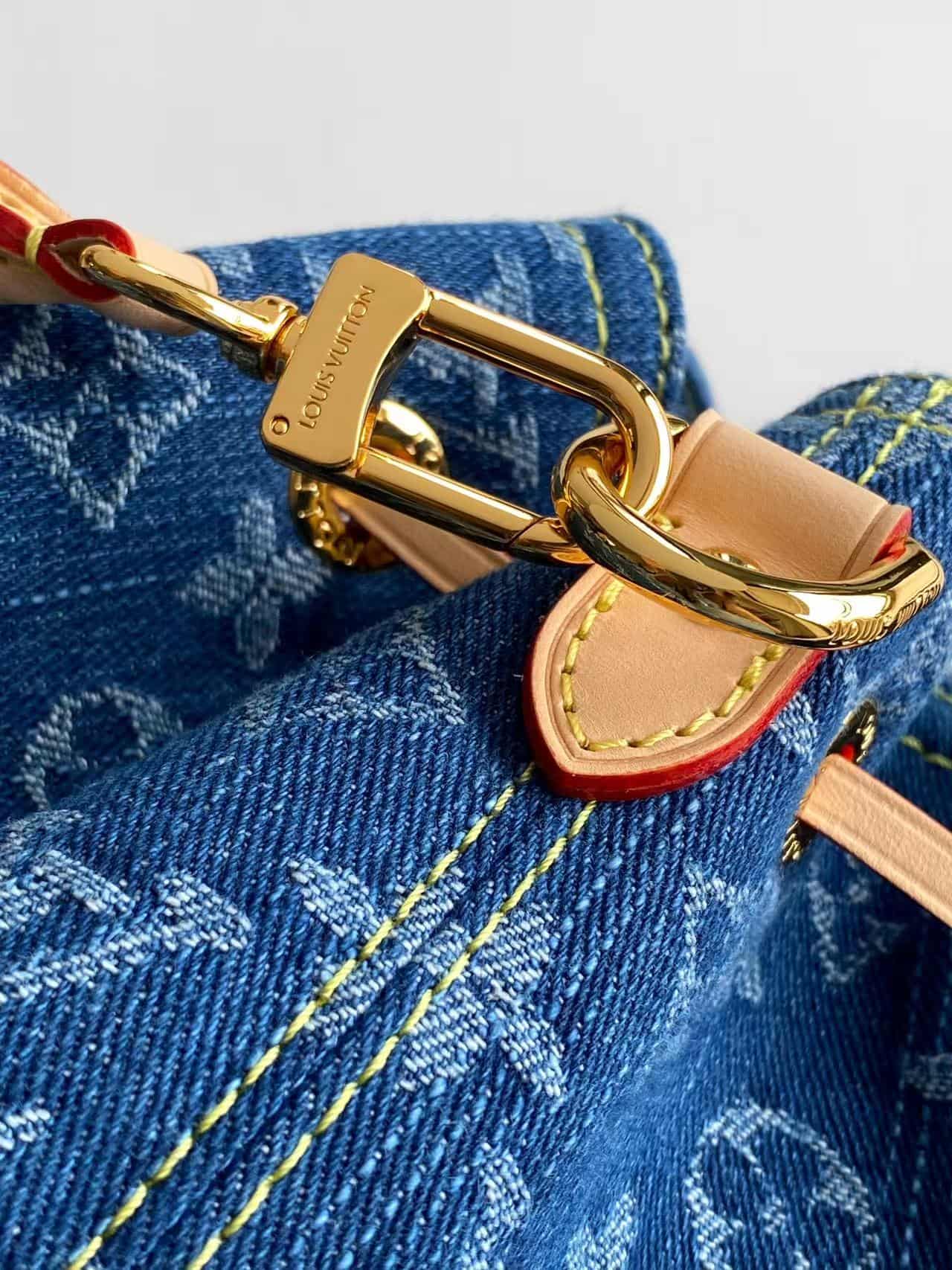 Louis Vuitton Montsouris Cargo Backpack Blue Denim M27330 High