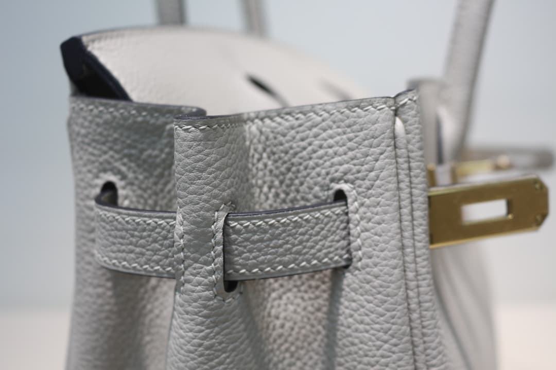 Hermes Birkin 25/30/35cm Bag Togo Leather In Pearl Gray WAX High