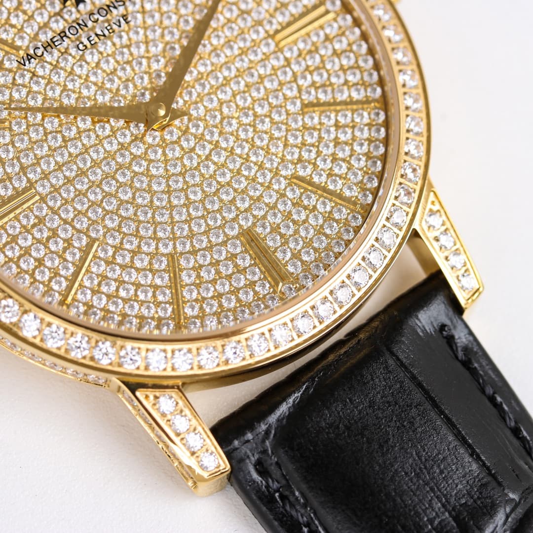 Vacheron Constantin Traditionnelle Watch with Gold  Paved Diamonds TOP