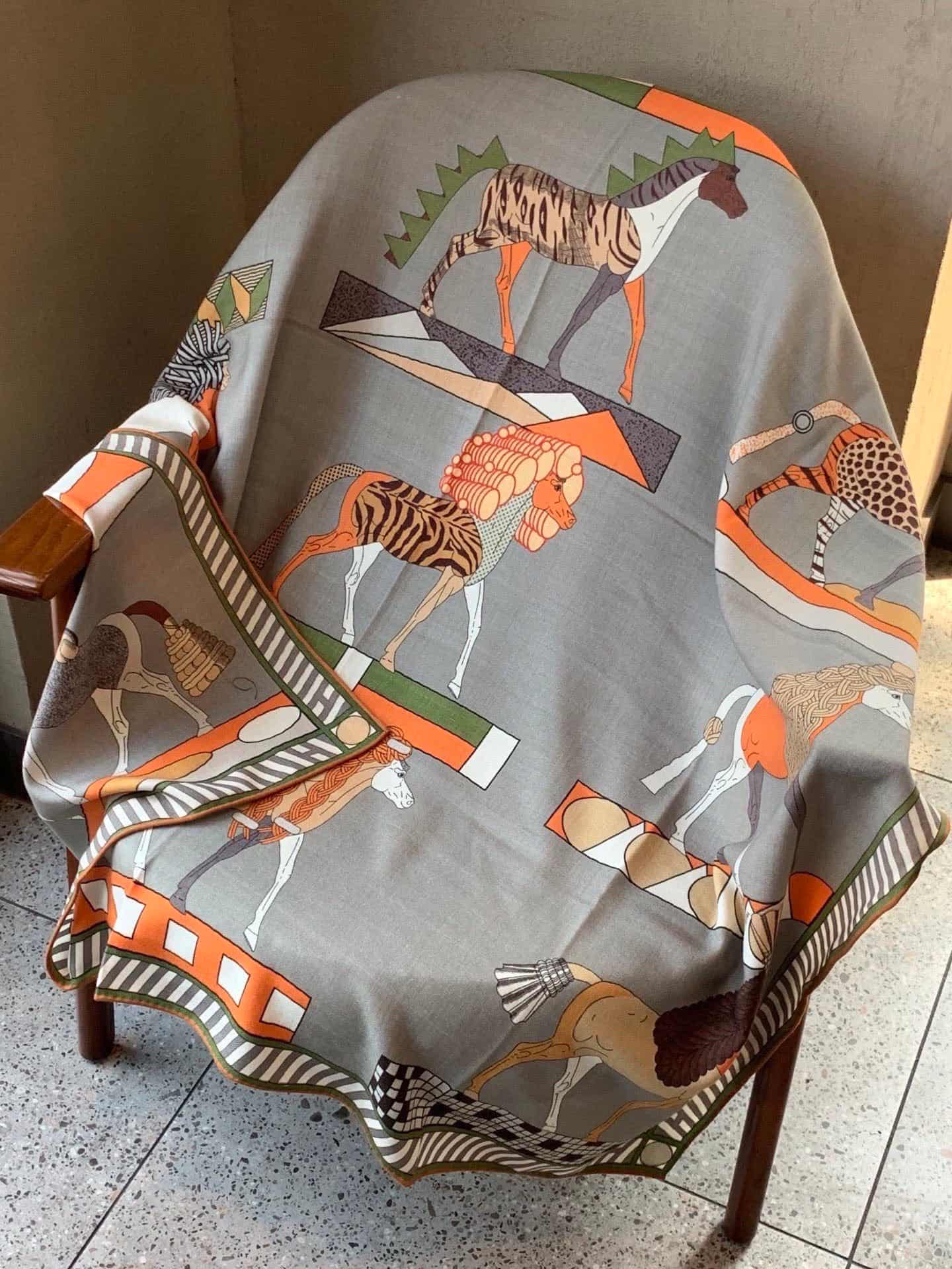 Hermes cashmere and silk shawl