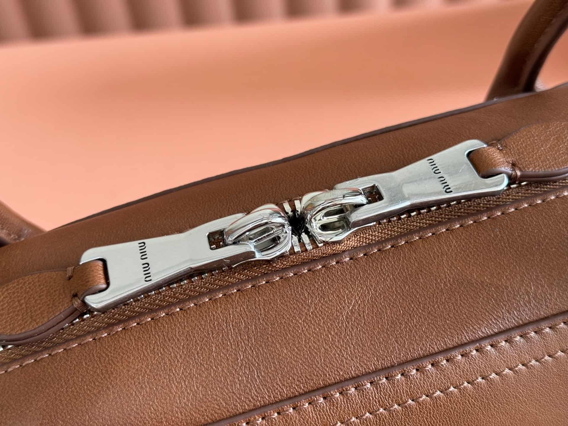 Miu Miu Vivant nappa leather bag Caramel 5BB196 TOP